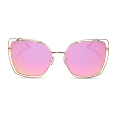 JACQUELINE - CHAMPAGNE + PINK MIRROR SUNGLASSES