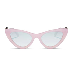 GLINDA UPLAND FOR GOOD - GLASSY PINK CRYSTAL + SILVER FLASH SUNGLASSES