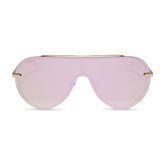 IMANI - GOLD + CHERRY BLOSSOM MIRROR SUNGLASSES
