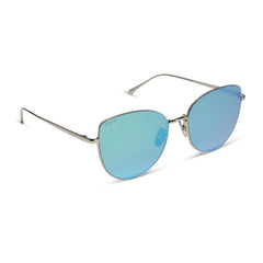 KINSLEY - SILVER + AQUATIC AWE MIRROR SUNGLASSES
