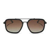 JORDAN - MATTE BLACK + BLACK TEMPLE TIPS + BROWN GRADIENT + POLARIZED SUNGLASSES