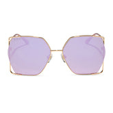 DONNA IV - GOLD + TAUPE MIRROR SUNGLASSES