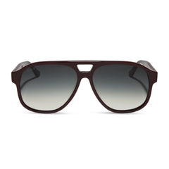 NASH - BURGUNDY + GREY GRADIENT SUNGLASSES