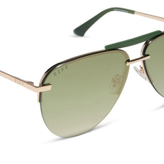 TAHOE - GOLD + ALOE GREEN GRADIENT + LIGHT GOLD FLASH + POLARIZED SUNGLASSES