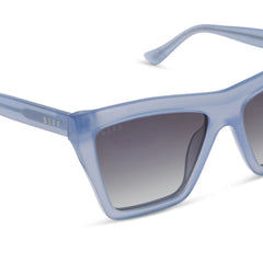 VIVI - MILKY BLUE PEARL + GREY GRADIENT SUNGLASSES
