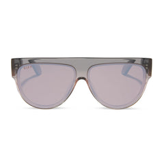 GEORGIE - BLACK SMOKE + VINTAGE ROSE CRYSTAL OMBRE + MAUVE + SILVER FLASH SUNGLASSES