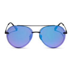 LENOX - MATTE BLACK + PURPLE MIRROR SUNGLASSES
