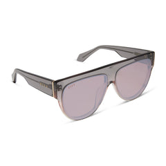 GEORGIE - BLACK SMOKE + VINTAGE ROSE CRYSTAL OMBRE + MAUVE + SILVER FLASH SUNGLASSES