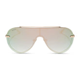 IMANI - GOLD + COOL MATCHA MIRROR SUNGLASSES