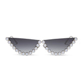 MINDY CAT EYE - CHAMPAGNE PEARL + GREY GRADIENT SUNGLASSES