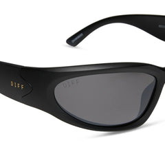 SIDE OUT - MATTE BLACK + GREY W/ SILVER FLASH + POLARIZED SUNGLASSES