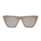 AVRIL - ALMOND + SILVER FLASH SUNGLASSES