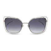 JACQUELINE - SILVER + GREY GRADIENT SUNGLASSES