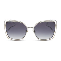 JACQUELINE - SILVER + GREY GRADIENT SUNGLASSES