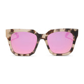 ARIANA - CREAM TORTOISE + PINK MIRROR SUNGLASSES