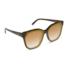 GIA - GLITTER TORTOISE + BROWN GRADIENT + GOLD FLASH SUNGLASSES