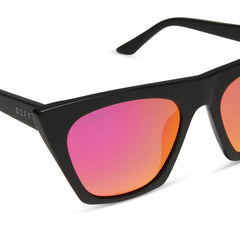 AVRIL - MATTE BLACK + SUNSET MIRROR SUNGLASSES