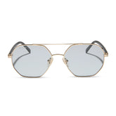 JOELLE - GOLD + CHOCOLATE CRYSTAL + GREY TINT SUNGLASSES