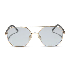 JOELLE - GOLD + CHOCOLATE CRYSTAL + GREY TINT SUNGLASSES
