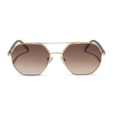JOELLE - GOLD + HORN TORTOISE + BROWN GRADIENT SUNGLASSES