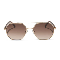 JOELLE - GOLD + HORN TORTOISE + BROWN GRADIENT SUNGLASSES