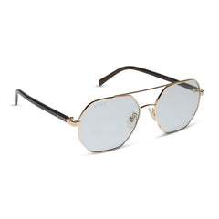 JOELLE - GOLD + CHOCOLATE CRYSTAL + GREY TINT SUNGLASSES