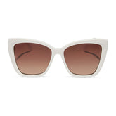 BECKY II - WHITE CLOUD + BROWN GRADIENT SUNGLASSES