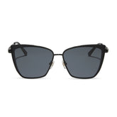 BECKY - BLACK + DARK SMOKE SUNGLASSES