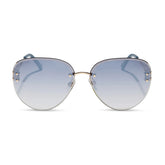 TRISTA - GOLD + SLATE GRADIENT FLASH SUNGLASSES