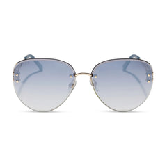 TRISTA - GOLD + SLATE GRADIENT FLASH SUNGLASSES