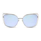 JACQUELINE - SILVER + THISTLE TEMPLE TIPS + LAVENDER MIRROR SUNGLASSES