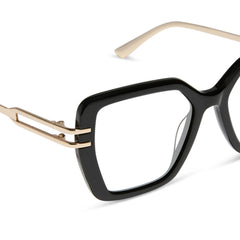 DASHA - BLACK + GOLD + GLASSES