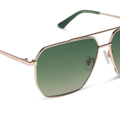 BERKELY - CHAMPAGNE GOLD + ALOE GREEN GRADIENT + POLARIZED SUNGLASSES