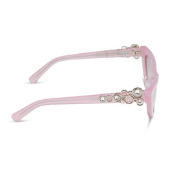 GLINDA UPLAND FOR GOOD - GLASSY PINK CRYSTAL + SILVER FLASH SUNGLASSES