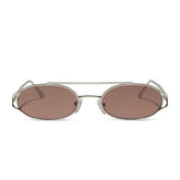 THE BROOKLYN - SILVER + BROWN + SUNGLASSES