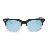 MR. FANTASTIC™ - RETRO BLACK TO CLEAR GRADIENT + QUANTUM BLUE MIRROR + POLARIZED SUNGLASSES