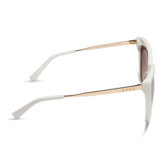 BECKY II - WHITE CLOUD + BROWN GRADIENT SUNGLASSES
