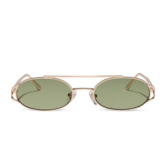 THE BROOKLYN - GOLD + GREEN TINT + SUNGLASSES