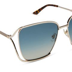 FRANCESCA - CHAMPAGNE + PARADISO BLUE + POLARIZED SUNGLASSES