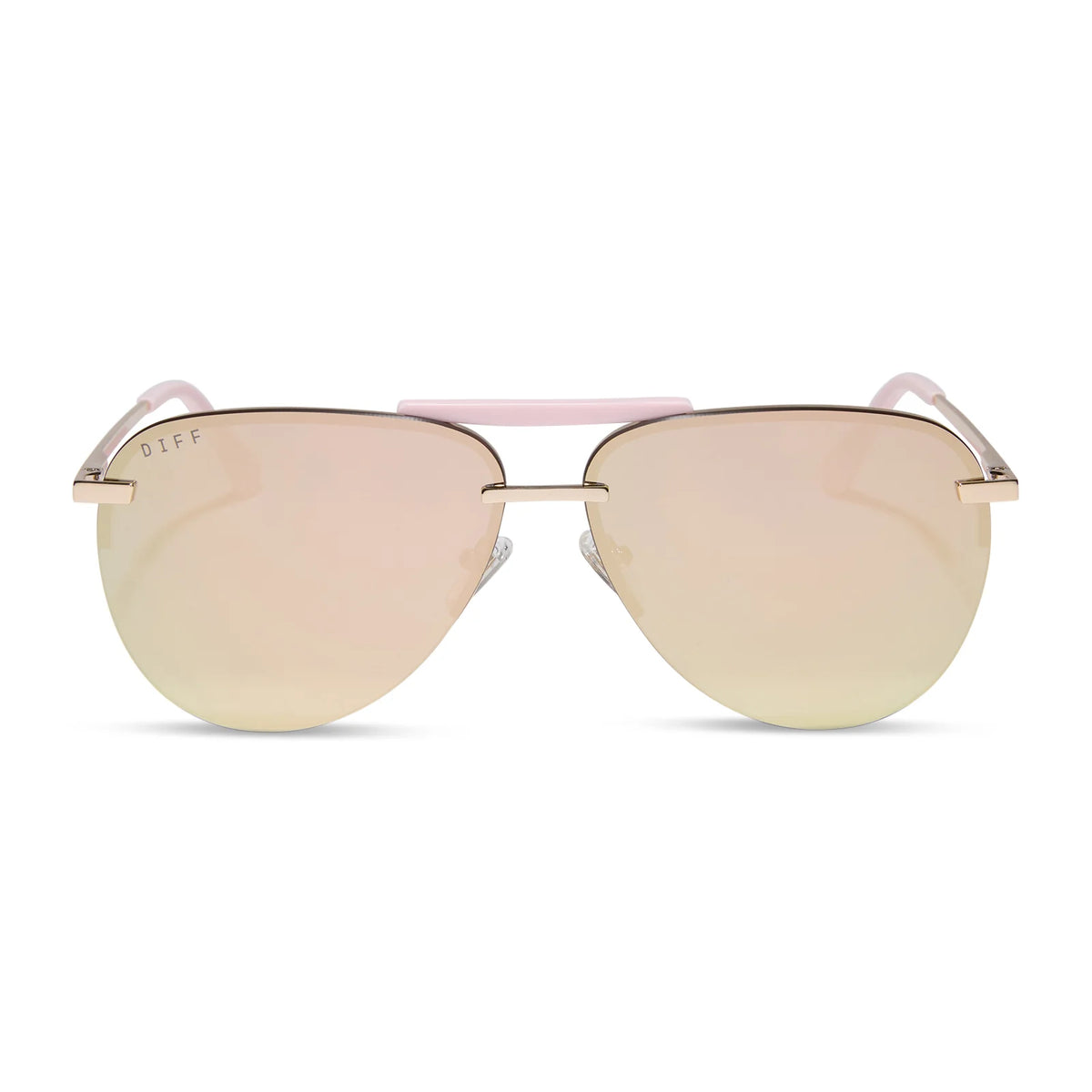 TAHOE - GOLD POWDER PINK + TAUPE MIRROR SUNGLASSES