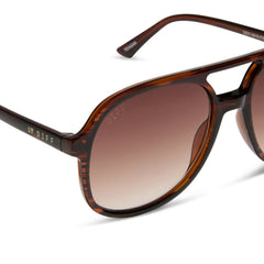 TEAGAN - MAHOGANY TORTOISE + BROWN GRADIENT SUNGLASSES