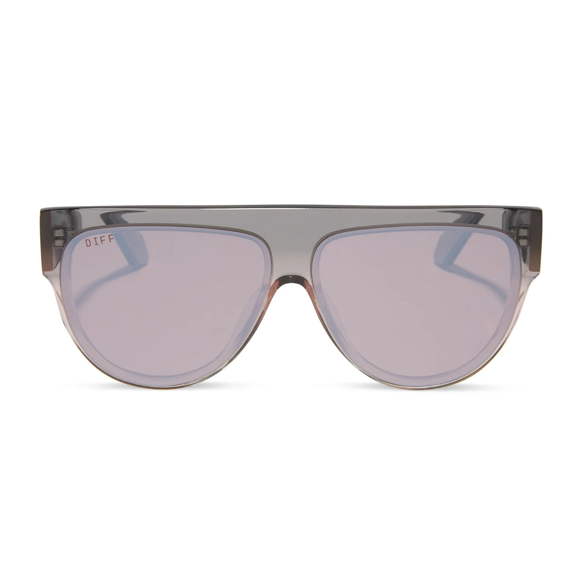 GEORGIE - BLACK SMOKE + VINTAGE ROSE CRYSTAL OMBRE + MAUVE + SILVER FLASH SUNGLASSES