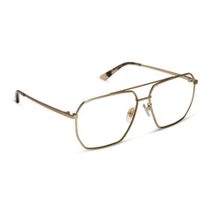 BERKELY - BRUSHED GOLD + ESPRESSO TORTOISE TIPS + BLUE LIGHT TECHNOLOGY GLASSES
