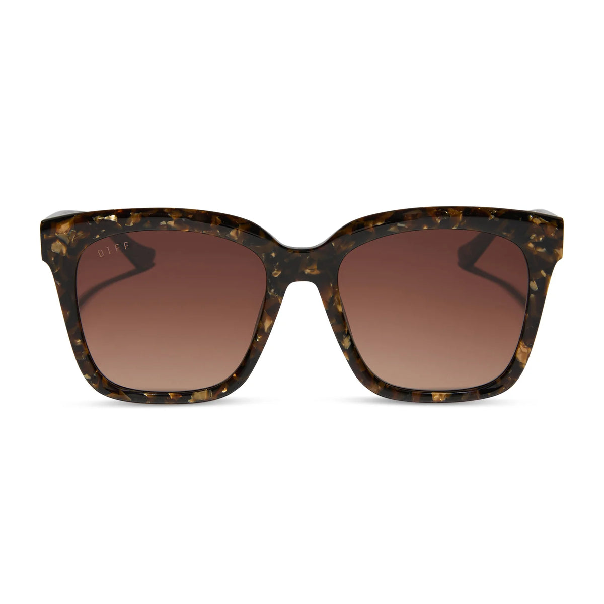 MEREDITH - GLITTER TORTOISE + BROWN GRADIENT SUNGLASSES