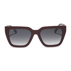AMARA - DARK CHERRY LACQUER + GREY GRADIENT SUNGLASSES