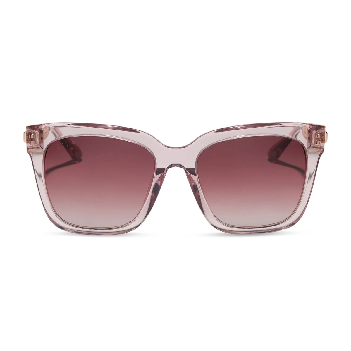 BELLA - LIGHT PINK CRYSTAL + WINE GRADIENT SUNGLASSES