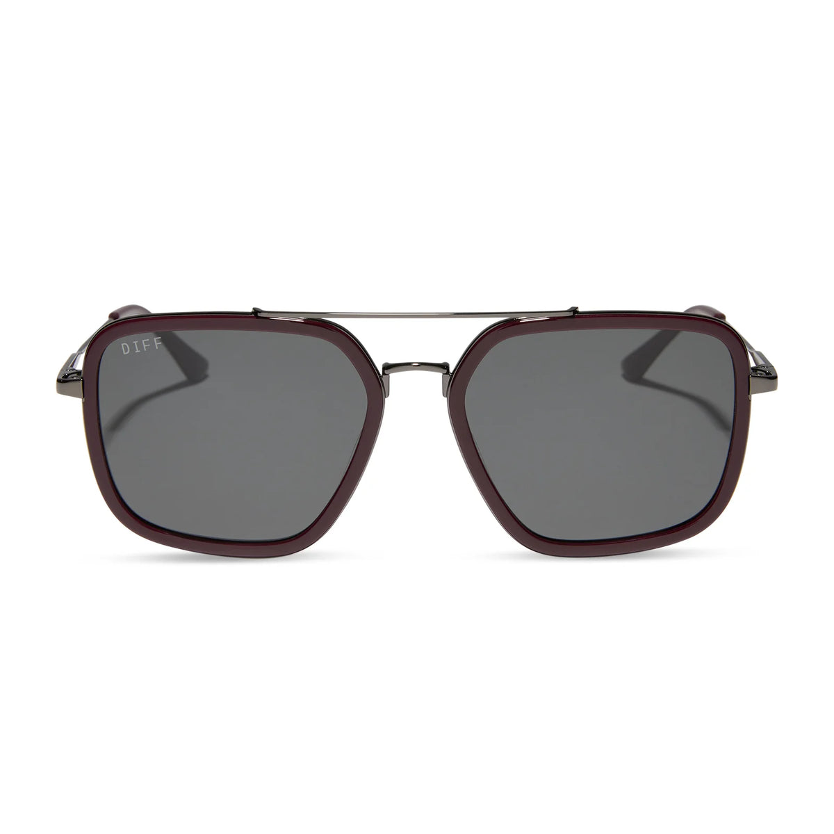 JORDAN - DARK CHERRY LACQUER + GREY GRADIENT + POLARIZED SUNGLASSES
