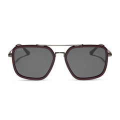 JORDAN - DARK CHERRY LACQUER + GREY GRADIENT + POLARIZED SUNGLASSES