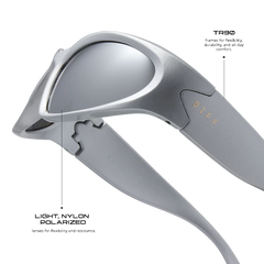 SIDE OUT - SILVER + SILVER MIRROR + POLARIZED SUNGLASSES