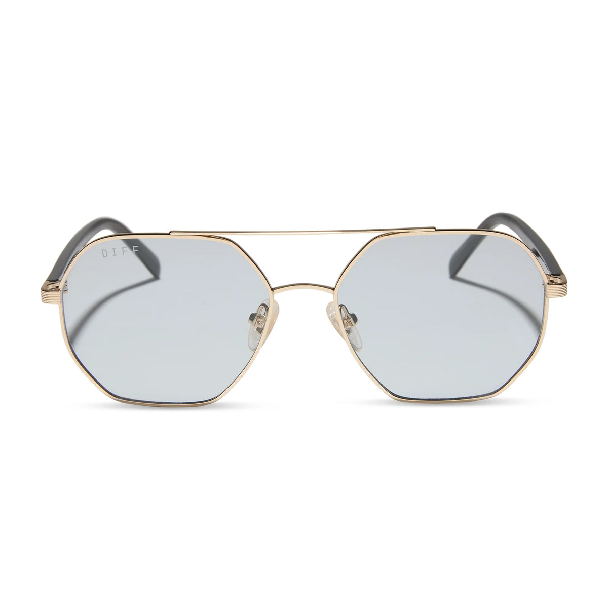 JOELLE - GOLD + CHOCOLATE CRYSTAL + GREY TINT SUNGLASSES
